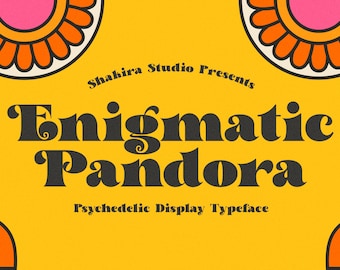 Enigmatic Pandora - Retro Serif Font, Elegant Font, Canva Font, Modern Font, Boho Font, Logo Font, Groovy Font, Silhouette Font