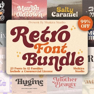 Paquete de fuentes retro modernas con colas, vol. 3: fuentes bohemias, elegantes, para Procreate, Cricut y Canva para invitaciones de boda, diseño de logotipos y marca (svg)
