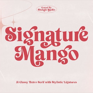Signature Mango  - Modern font, Retro barbie Font, Cricut Font, Canva Font, Vintage Font, Boho Font, Logo Font, Groovy Font, Silhouette Font