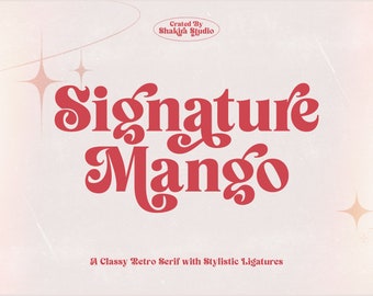 Signature Mango  - Modern font, Retro barbie Font, Cricut Font, Canva Font, Vintage Font, Boho Font, Logo Font, Groovy Font, Silhouette Font