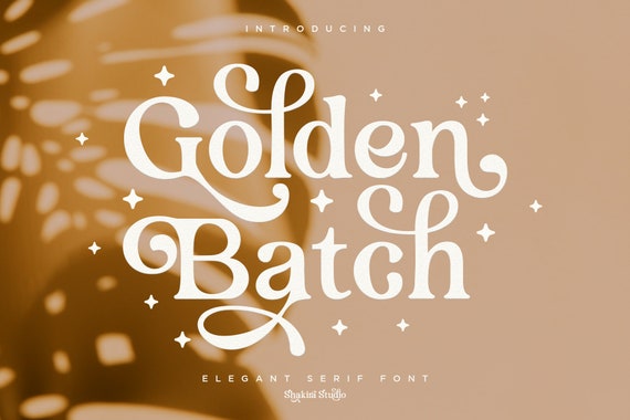Golden Batch - Elegant Serif Font, Retro Font, Canva Font, Modern Font, Boho Font, Logo Font, Groovy Font, Silhouette Font