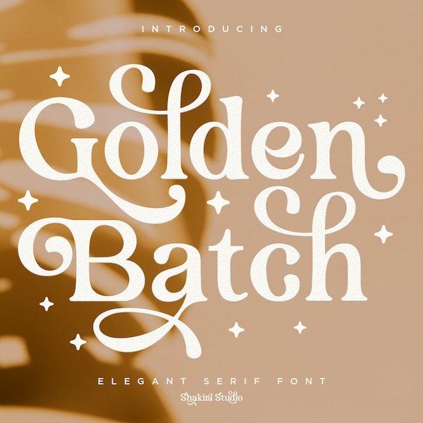 Golden Batch - Elegant Serif Font, Retro Font, Canva Font, Modern Font, Boho Font, Logo Font, Groovy Font, Silhouette Font