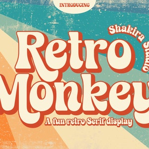 Retro Monkey - Retro Serif Schriftart, Elegante Schriftart, Canva Schriftart, Moderne Schriftart, Boho Schriftart, Logo Schriftart, Groovy Schriftart, Silhouette Schriftart