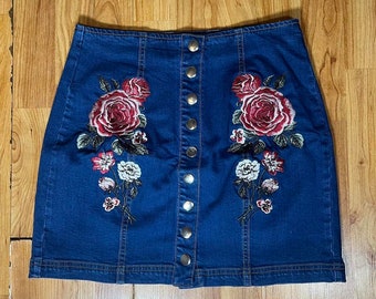 Y2K Pacsun Patchwork Roses Skirt