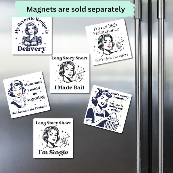 Vintage Housewife Magnets, Refrigerator Magnet, 1950s Housewife, Retro Housewife Magnets, Sarcastic Magnets, Gift Exchange