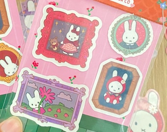 Miffy Bunny Sticker pack | Vintage Frames, Kawaii Decals