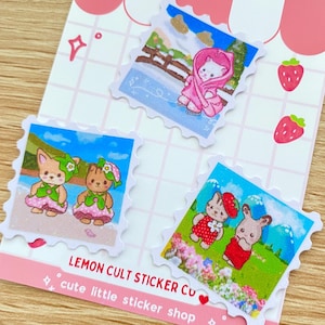 Calico Critters Sticker pack Sylvanian Families Stamp Pack Stickers vintage Sylvanian families stamp stickes Waterproof Decal Stickers Pack