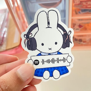 Custom miffy spotify music Code Sticker: Music Lover Gift