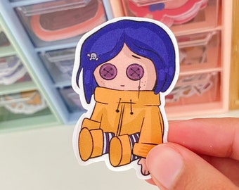 Coraline Button Doll Sticker | cute doll Fanart Vinyl Decal