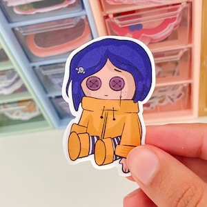 Cute Coraline Sticker | Original Fanart Creepy Doll Sticker | Halloween Gift | Coraline Decal | Kawaii Bujo, Laptop Decal | Spooky Gift