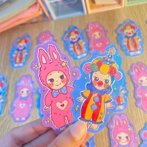 Kawaii Sonny Angel Sticker Pack | Pastel Bunny & Clown Stickers image 5