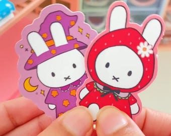 Coquette Cute Miffy Bunny Sparkly stickers cute bunny waterproof stickers Strawberry bunny sticker cute miffy bunny vintage stickers