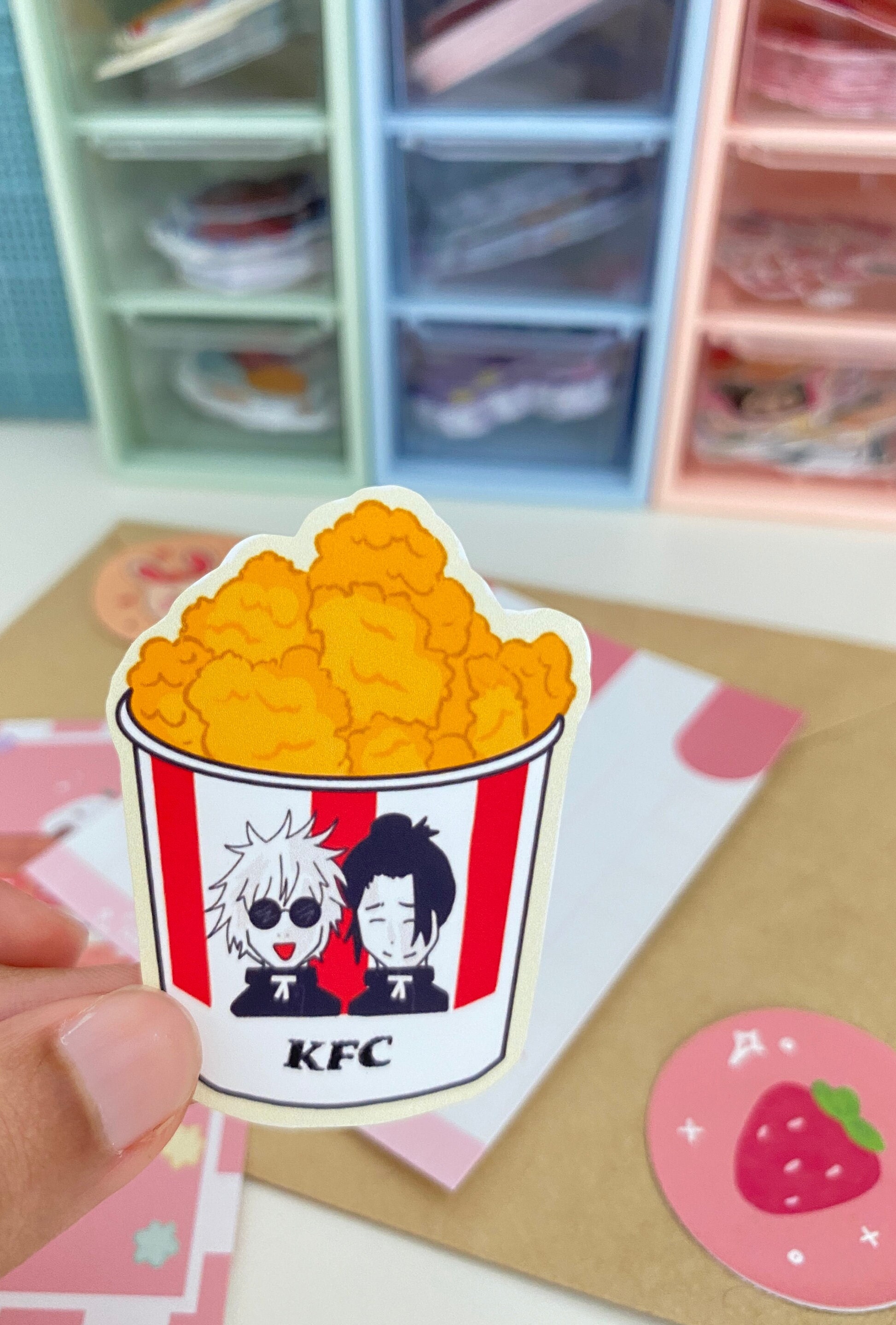 KFC Gojo Sticker Cute Anime Sticker Fried Chicken Kawaii Sticker