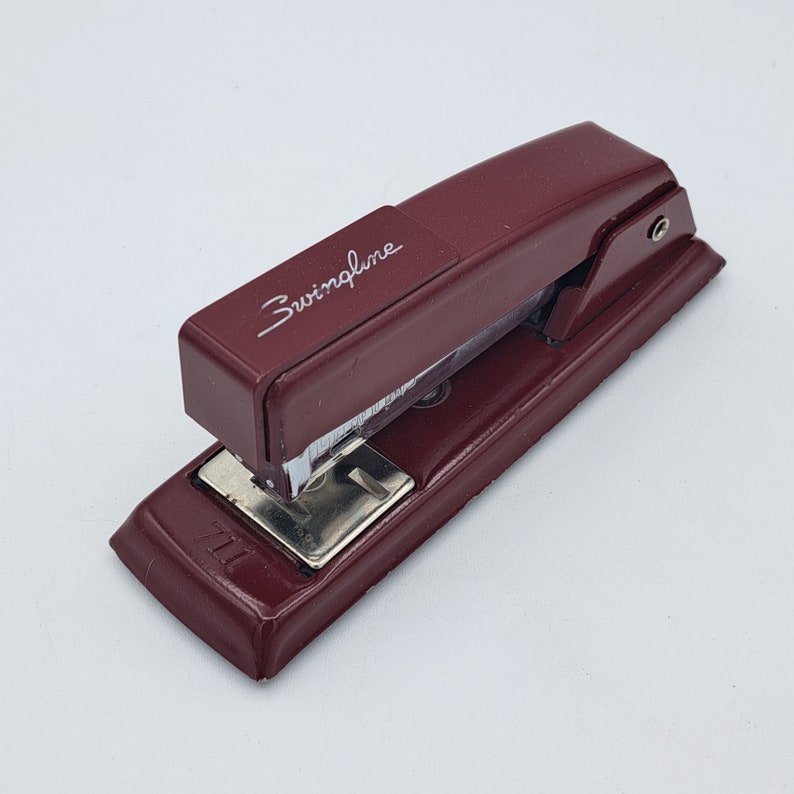 Maroon Red Stapler Vintage Swingline 711 Stapler - Office Supply Decor ...
