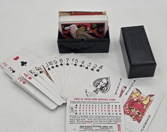 Vintage KEM Midcentury Playing Cards Double Deck Stork or Crane Design - Game for Kids or Adults