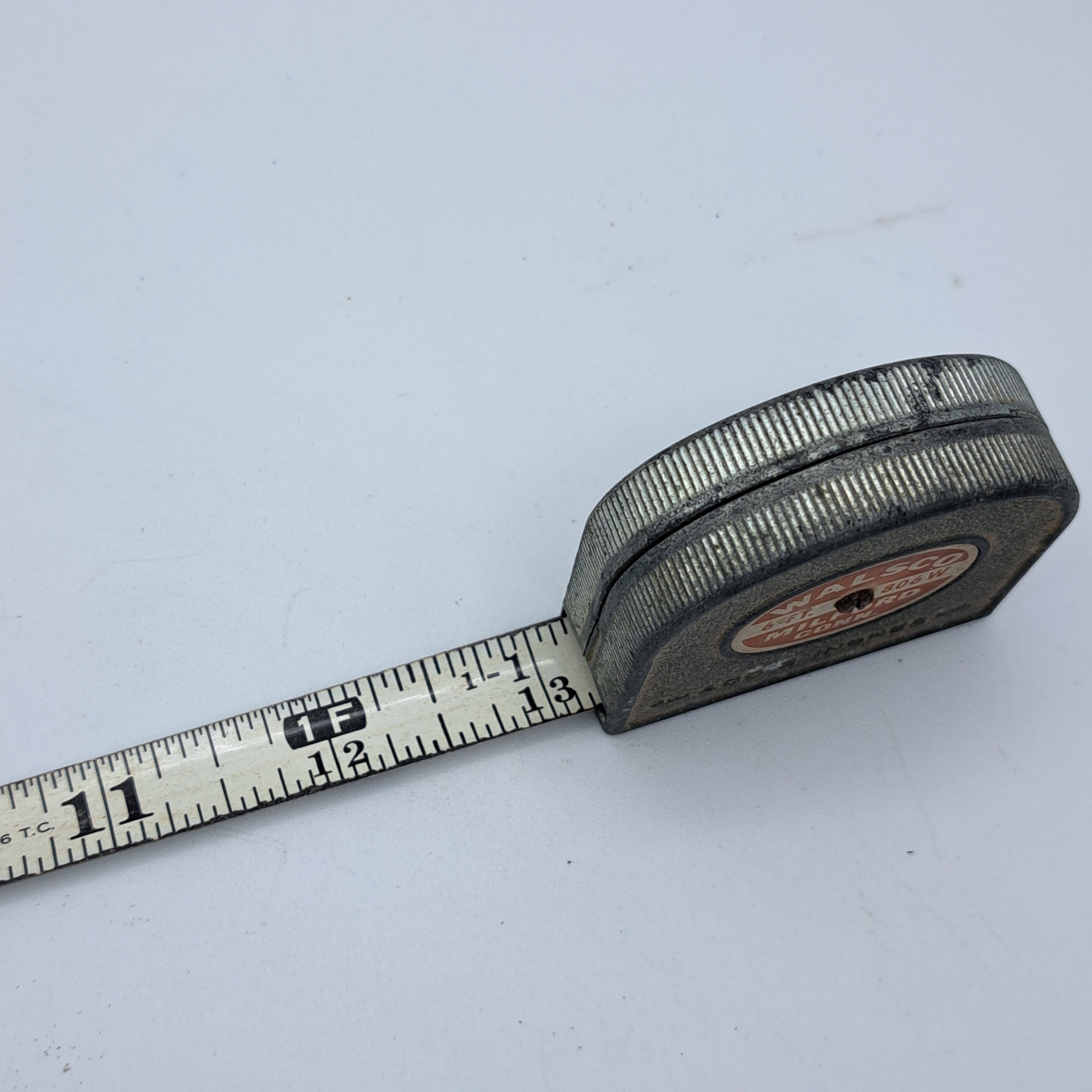Vintage Walsco Tape Measure Metal 806W 6 Ft Made in USA Metal Tape