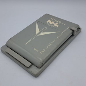 Vintage National Laboratories Gray Flip Up Address Phone Book -Retro MCM Office Desk Supply - List Finder Contact Keeper