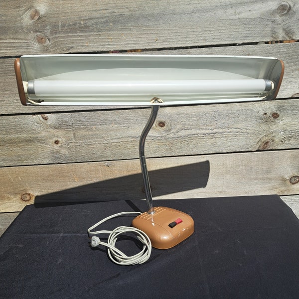 Hilco Mid Century Desk / Piano Lamp - Industrial Decor, Vintage Decor, Mid Century Decor - Gooseneck Banker's Lamp