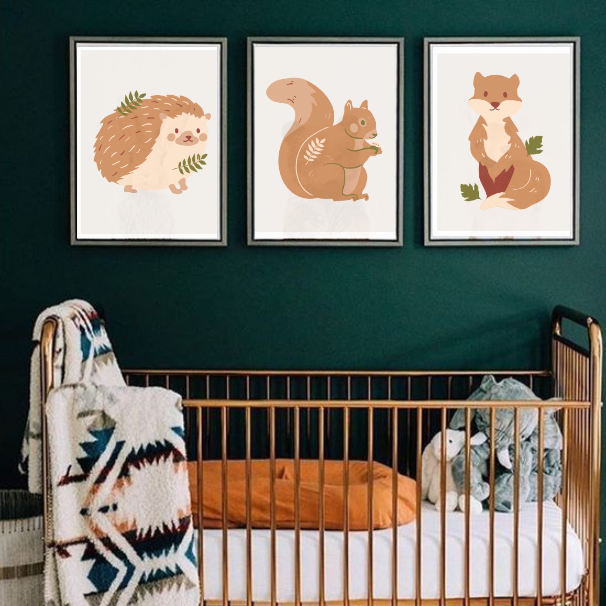 Woodland Nursery Art Prints, Set of 6, Woodland Nursery Decor, Nursery ...