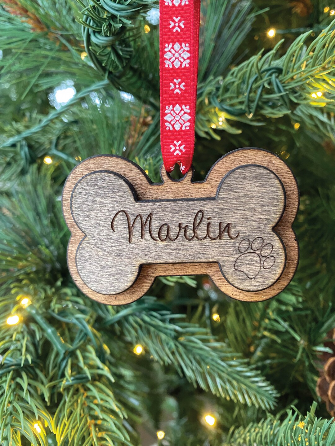 Personalized Christmas Tree Ornament Dog Ornament Pet Etsy