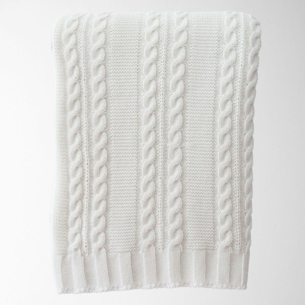 Cable Knit Throw Blanket Etsy