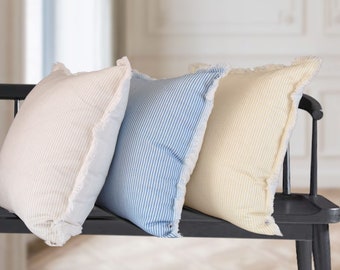 Stripe Pillow Cover || Farmhouse Stripe Pillow Cover || Accent Throw Pillow || Decorative Pillow || 22x22 Pillow Cover || Magnolia