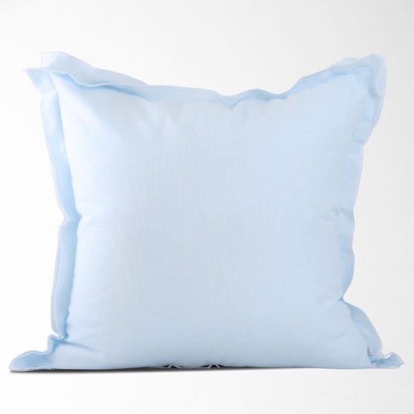 Blue Linen Pillow || Blue Solid Pillow || Farmhouse Solid Pillow || Designer Pillow || Decorative Pillow || 22 X 22 Pillow Cover || Leah