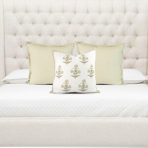 Set di cuscini decorativi per letto // Set di cuscini decorativi salvia per letto // Set di cuscini decorativi floreali per letto // Set di 3 cuscini decorativi // Leah