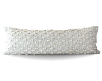 Callie Popcorn Pillow Cover in Blue 14x40