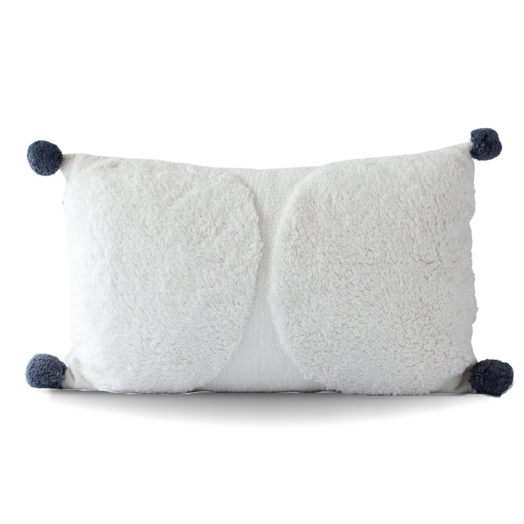 Thea Tufted Half Circle Pillow Cover in Navy 12x18 Pillow Etsy