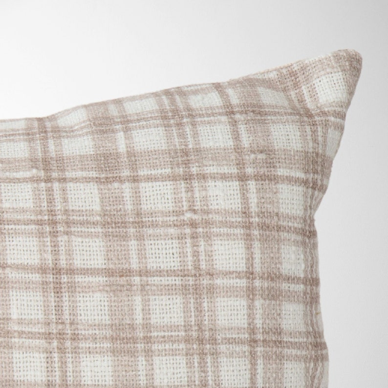 Plaid Lumbar Pillow Farmhouse Plaid Pillow Accent Throw Pillow Decorative Pillow 14x20 Pillow Cover Sofa Pillow Freya image 10