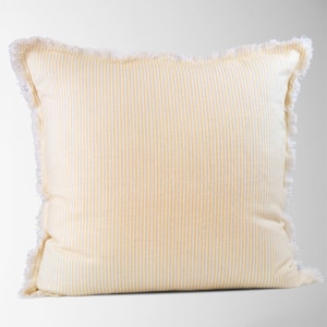 Yellow Stripe Pillow Cover || Farmhouse Gold Stripe Pillow Cover || Accent Pillow || Decorative Pillow || 22x22 Pillow Cover || Magnolia