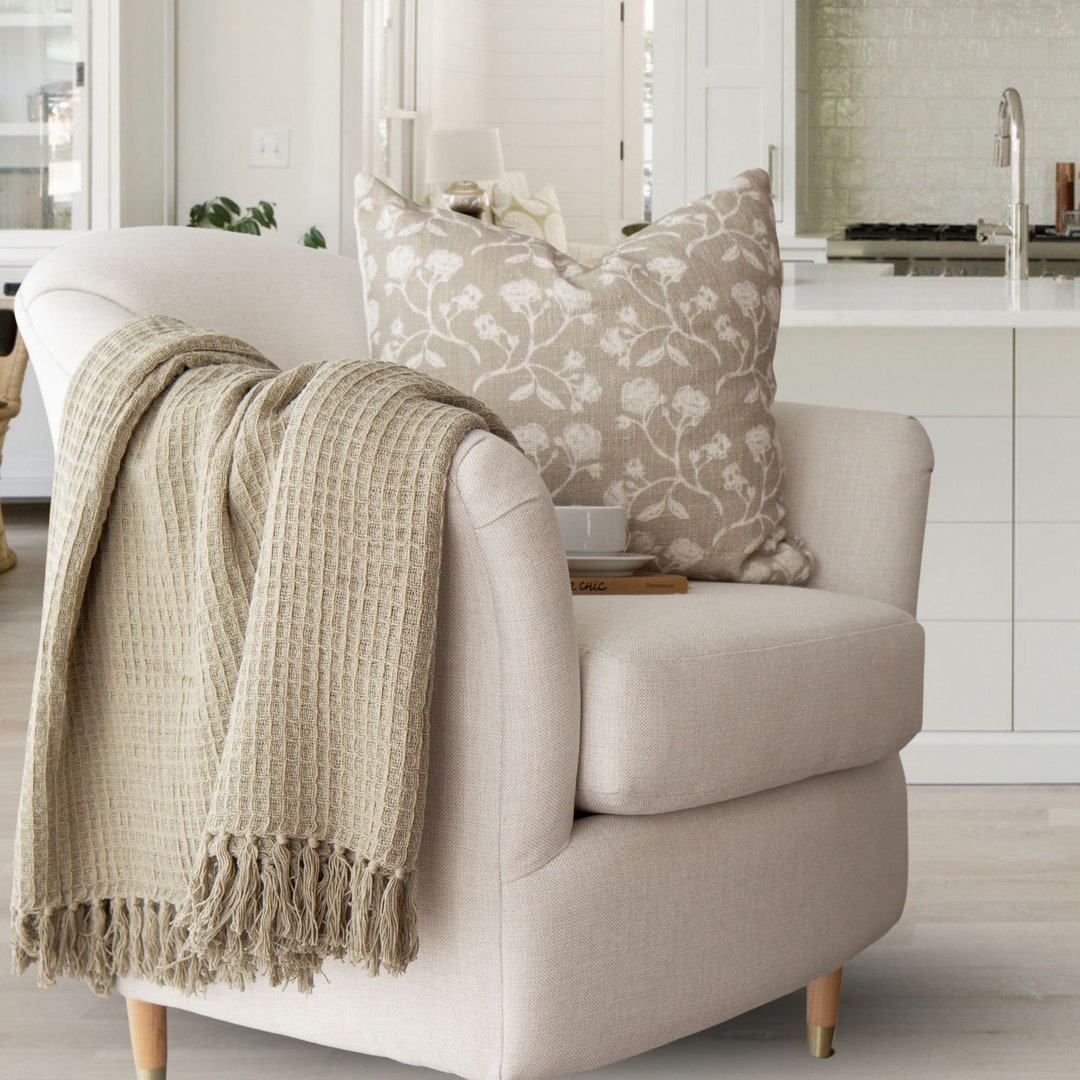 Peyton Cotton Waffle Throw in Sage 50x60 Throw Waffle Throw Blanket