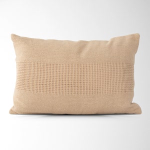 Lennox Woven Textured Pillow Cover in Tan || 12x18 Pillow Cover in Tan || Modern Farmhouse Lumbar Pillow Cover || Classic Lumbar Pillow