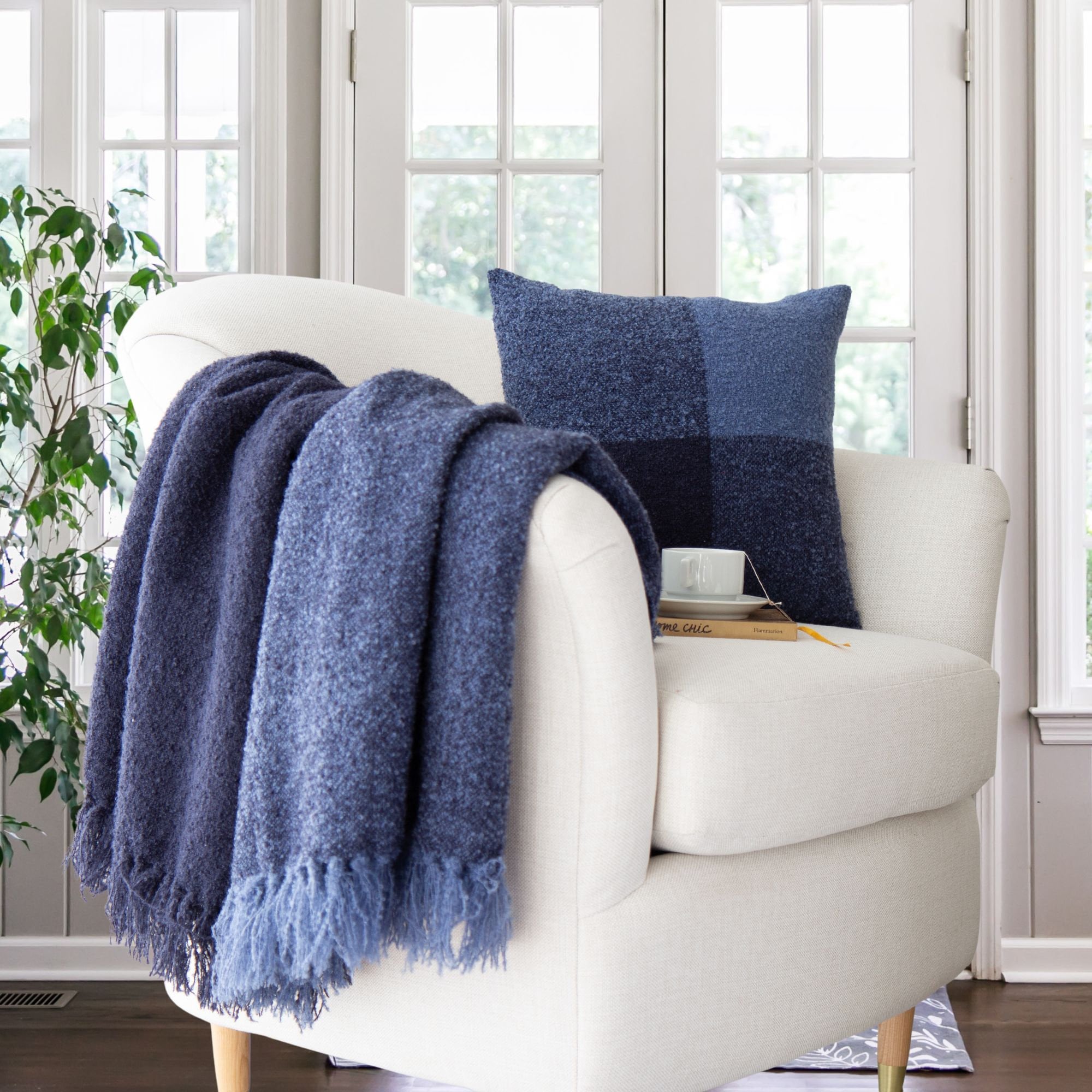 Deep blue throw sale