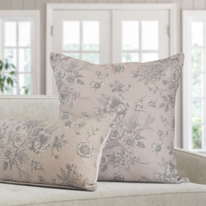 Beige Roses Pillow Cover || Neutral Farmhouse Floral Pillow Cover || Accent Pillow || Decorative Pillow || Serenity