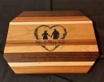 ENGRAVED Cutting Board-Handmade Custom Personalized Wood Cutting Boards *Engraving*Exotic Wood*Housewarming*Realtor Gift* Wedding *Holiday*