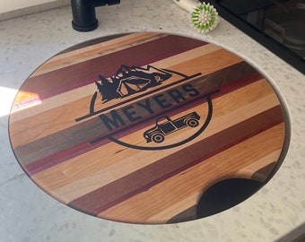 RV Cutting Board UNDERMOUNT Sink Cover* Round Cutting Board* Custom made for your RV* Engraved* Customized *Wet Bar* Round Sink Cover*