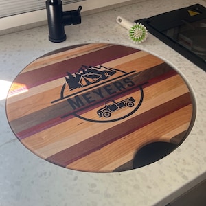 RV Cutting Board Sink Cover* Round Cutting Board* Custom made for your RV* Engraved* Customized *Wet Bar* Round Sink Cover*