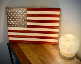 Wood American Flag Serving Board *Domestic Wood*USA*Exotic Wood*Custom Gift*fathers gift* military * police*