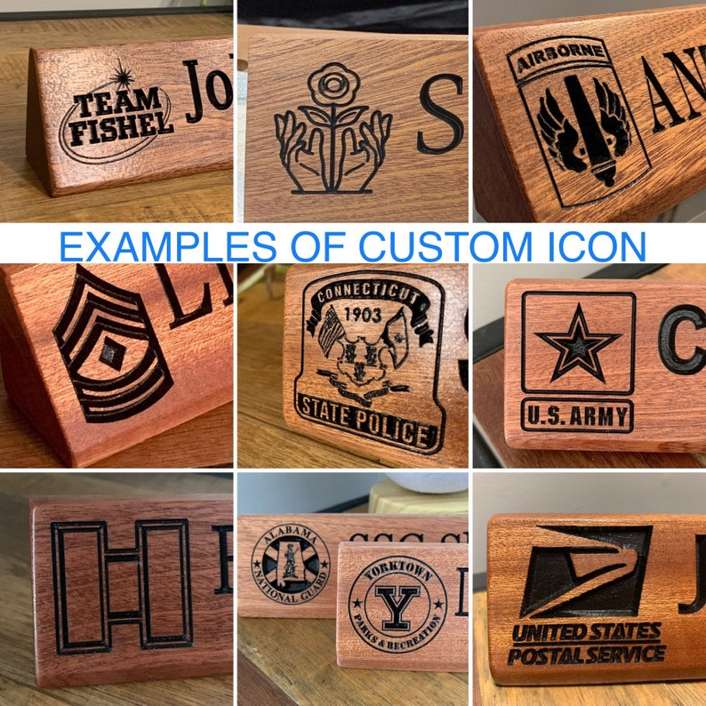 Custom Wood Desk Name Plate Sign With Painted Letters Etsy