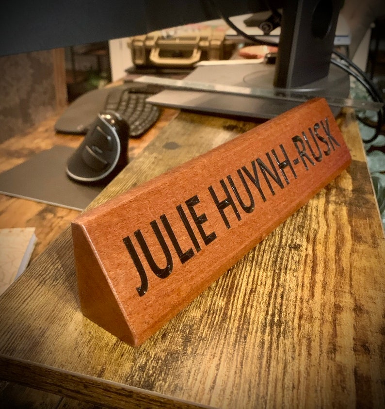 Custom Wood Desk Name Plate Sign With Painted Letters Etsy