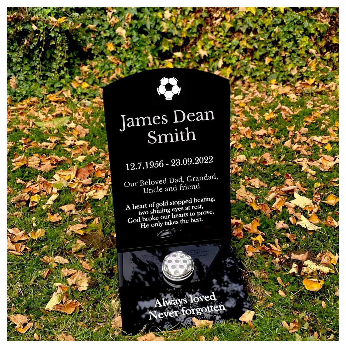 Football Headstone Temporary Headstone Grave Marker Memorial Etsy