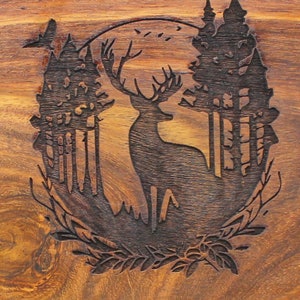 Hand-Carved Rosewood Hunting Knife Box: Personalized Keepsake