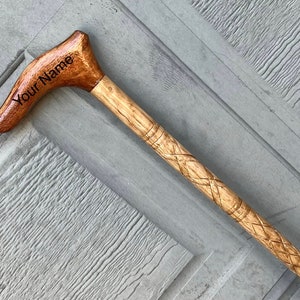 Handmade Carved Rosewood Walking Cane: Lightweight Personalized Wooden Stick