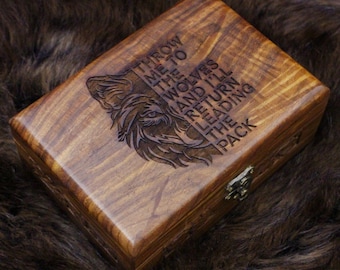 Hand-carved Wooden Box, Hunting Knife, Memory Box, Keepsake Box, Knife ...