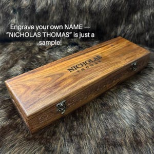 Hand-Carved Rosewood Keepsake Box: Personalized Memory Box, Brass Hardware