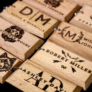 Engraved Wooden Personalised Keychain - Custom Keychain, Engraved Wood Key Chain, Custom Keychain Gift, Birthday Anniversary Gift, Key ring
