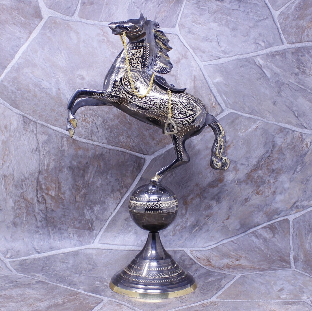 Horse, Brass Horse With Base, Antique Brass Horse, Brass Horse