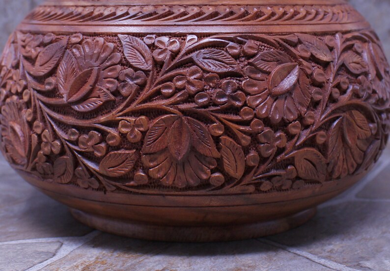 Handmade Rosewood Vase Carved Wood Vase Wedding Table Etsy